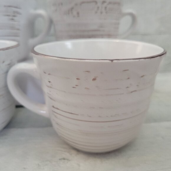 Pfaltzgraff Trellis White Cups Set Of 4 - Picture 2 of 6